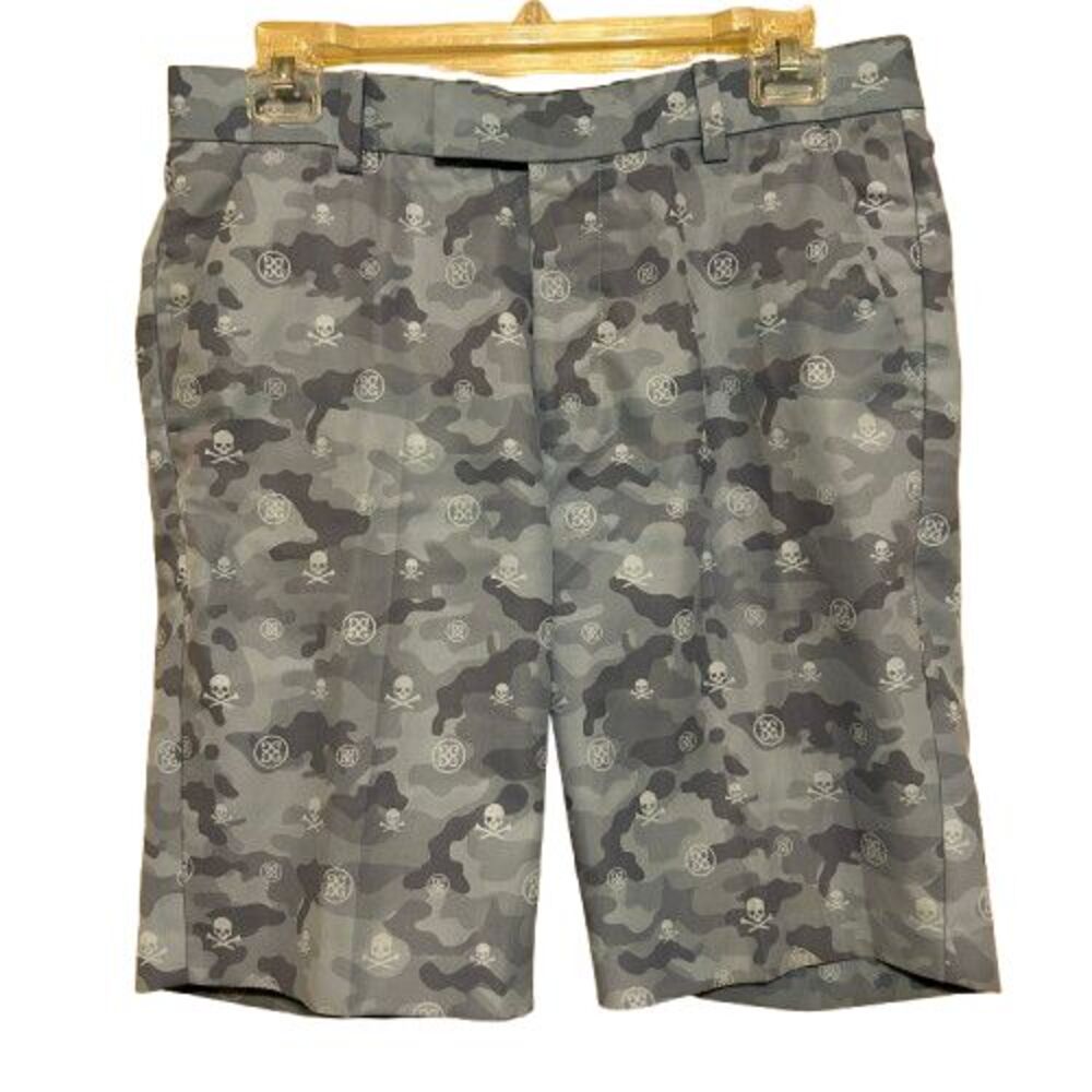 G/Fore Skull Shorts Mens 30 Blue Camo Crossbones Performance Golf 9" Inseam